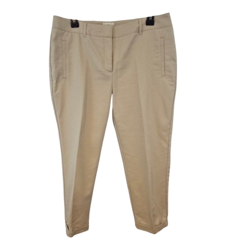 Chico's So Slimming Size 1 Cropped Khaki Pants Slacks